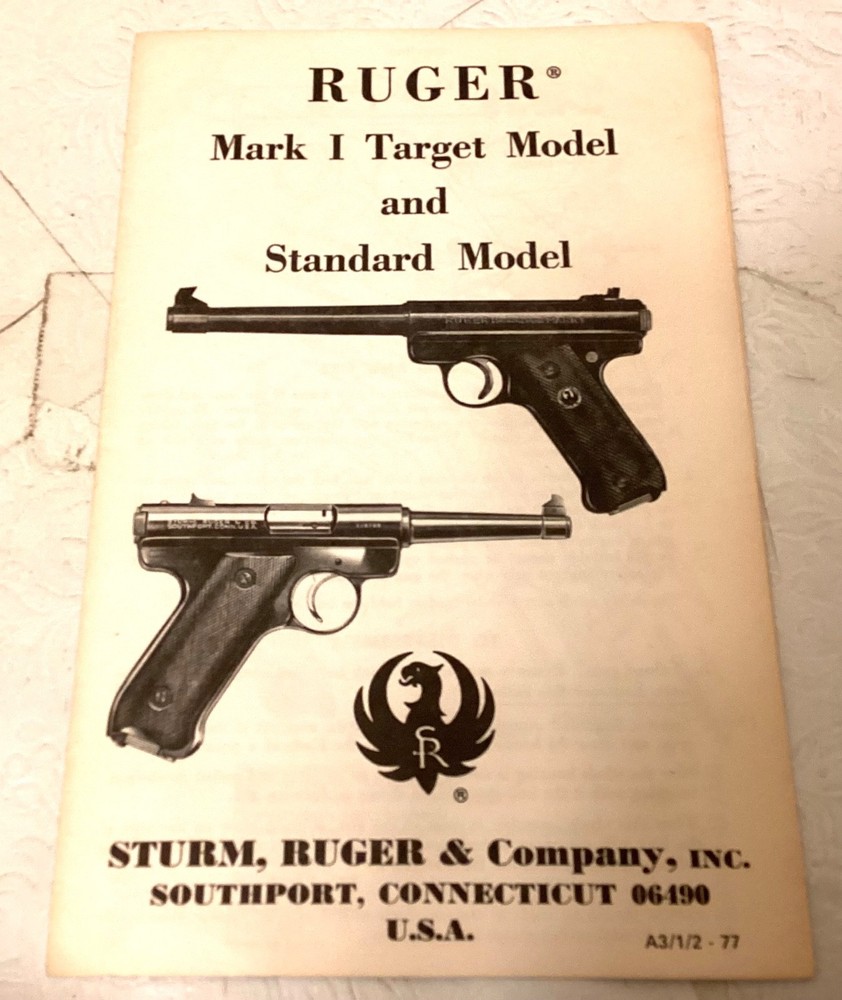 ORIGINAL STURM RUGER & CO INSTRUCTION MANUALS