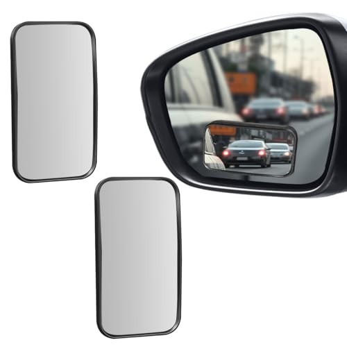 2PCS Blind Spot Mirror for Car, HD Glass Wide Angle Convex Rectangular Black