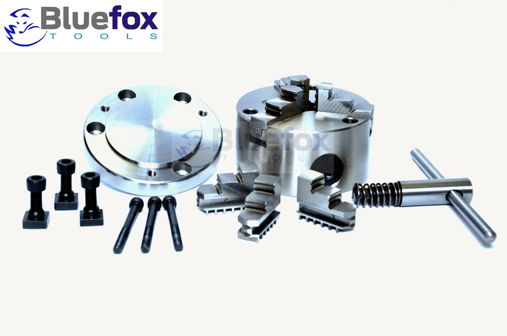 4" TILTING ROTARY TABLE WITH 100 MM SELF CENTERING CHUCK + BACKPLATE