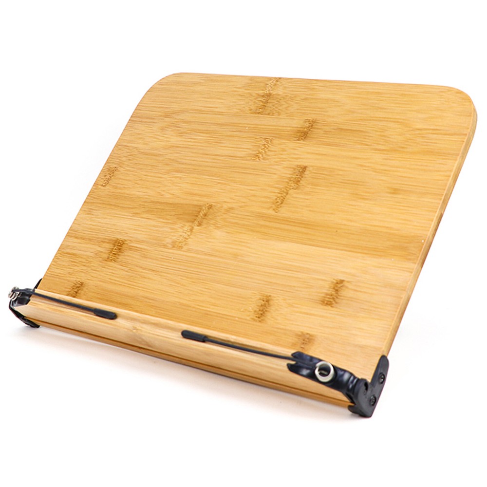 Bamboo 02 Book Holder Reading Stand Adjustable Angle Display Rack Wood Tabletop