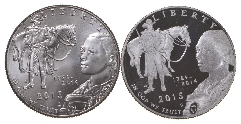 2015 Proof & Unc US Marshals Service Commemorative Half Dollar Set