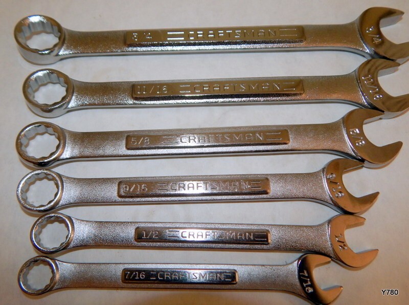 10 PCS Craftsman 12-Point SAE Combination Wrenches
