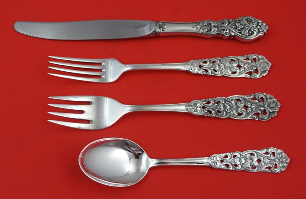 Valdres by Th. Marthinsen Norwegian .830 Silver Regular Size Place Setting 4pc
