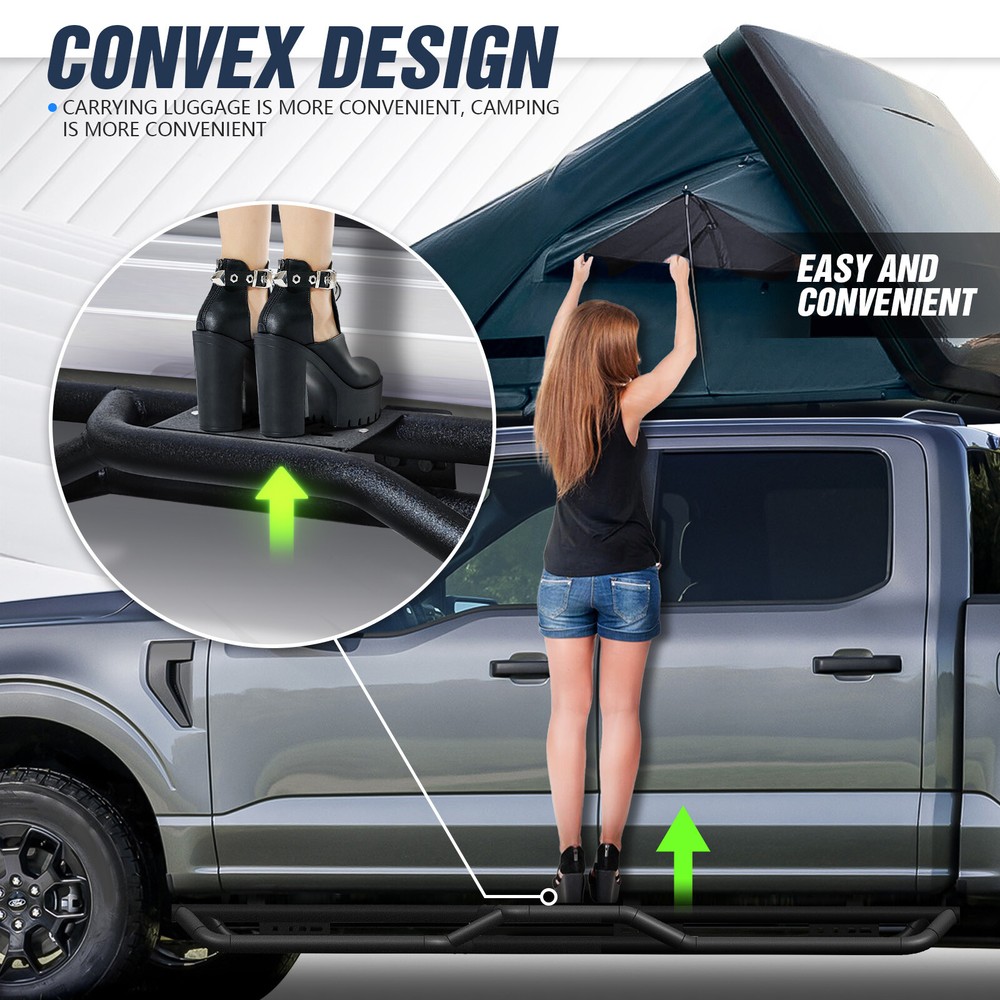 6.9" Running Board for 07-2018 Chevy Silverado 1500 Crew Cab Drop Side Step Bars