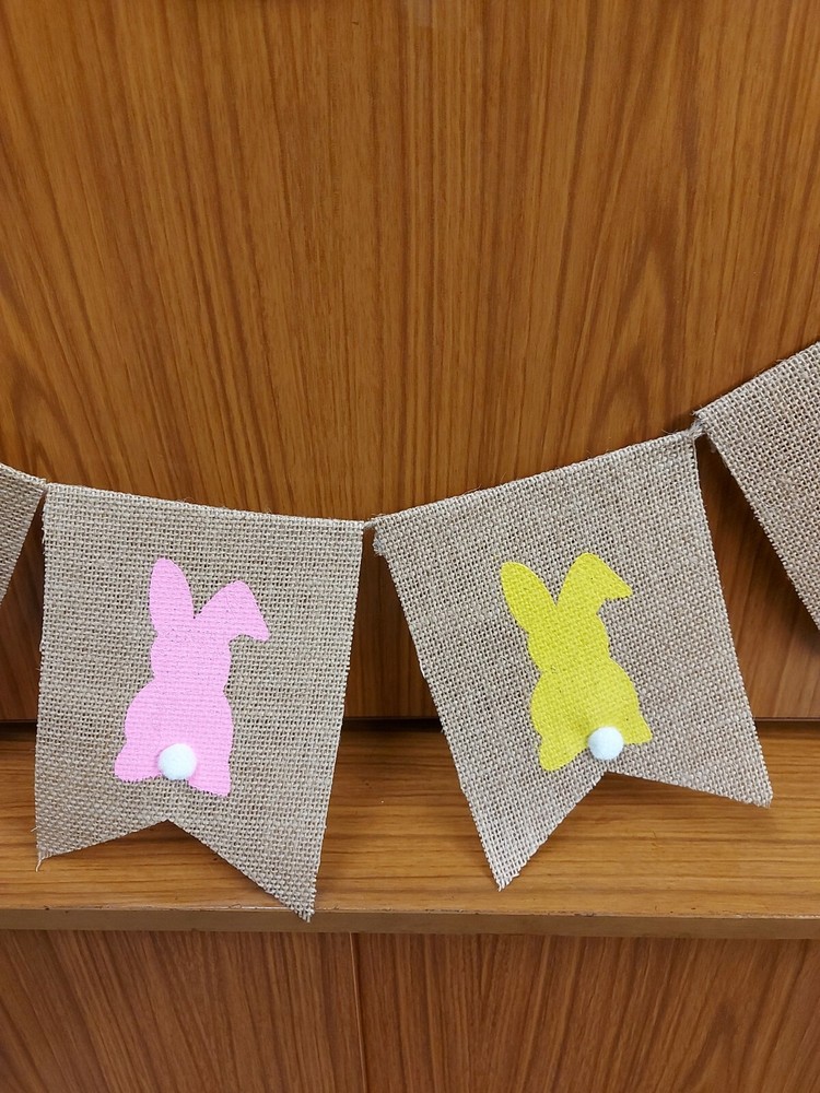 Easter Bunny Jute Bunting, Flags