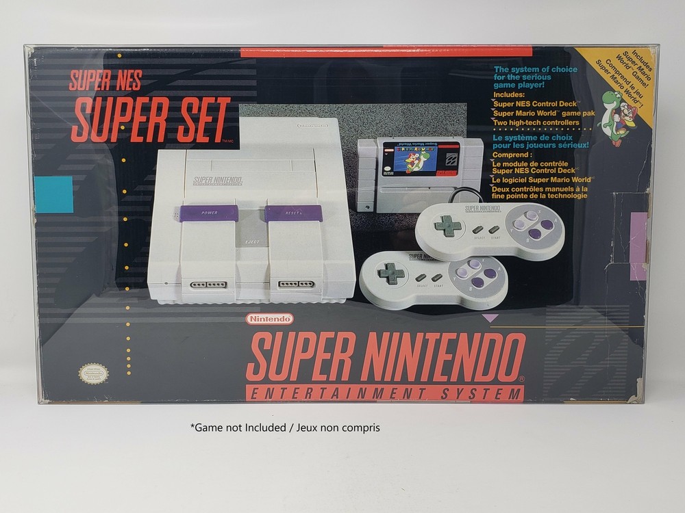 BOX PROTECTOR FOR SUPER NINTENDO - SNES CONSOLE SUPER SET CLEAR PLASTIC CASE