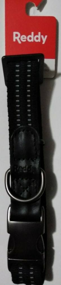 Reddy Black Webbed Dog Collar, Large, Black