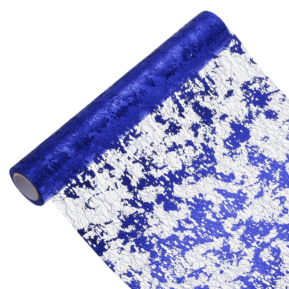 Sapphire Blue Table Runner Roll 11.4" x 108" Sequin Foil Mesh Table Runner