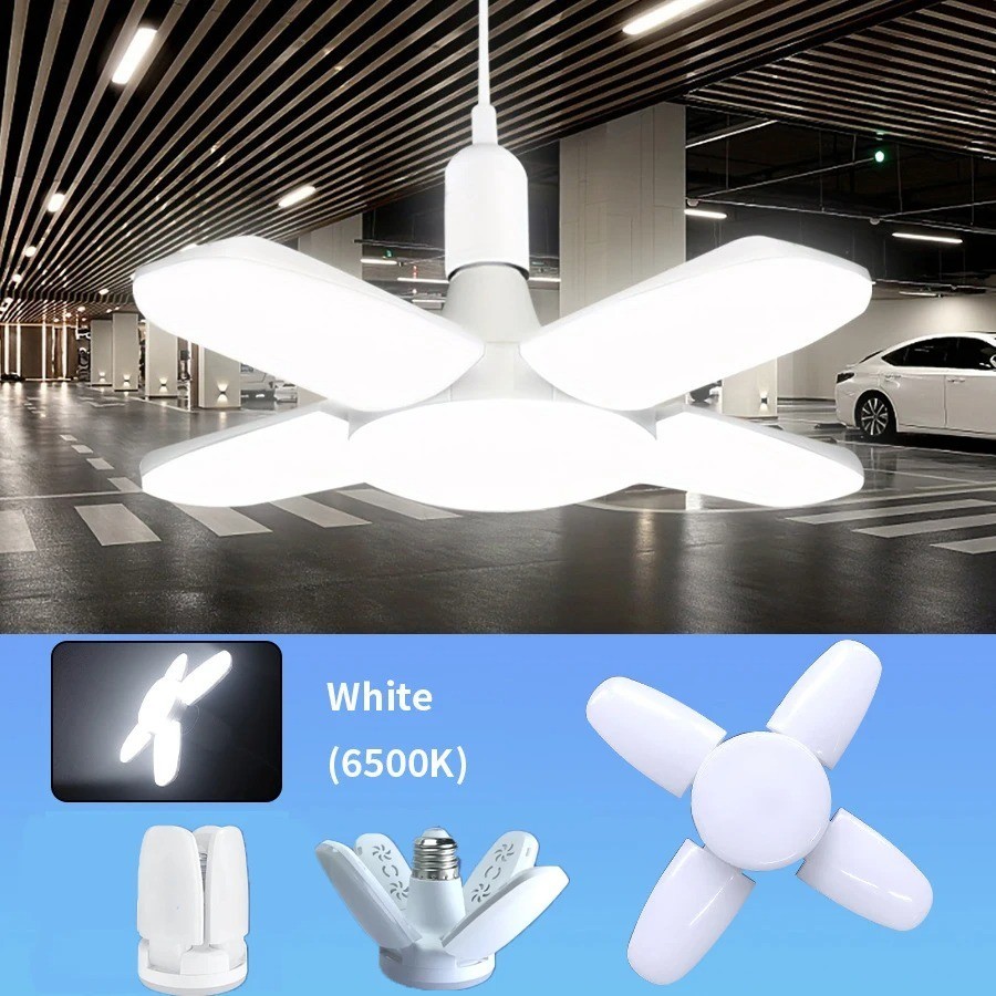 LED Bulb 40 LEDs 6500K White Light Home Garage Ceiling E27 Foldable Fan Shape