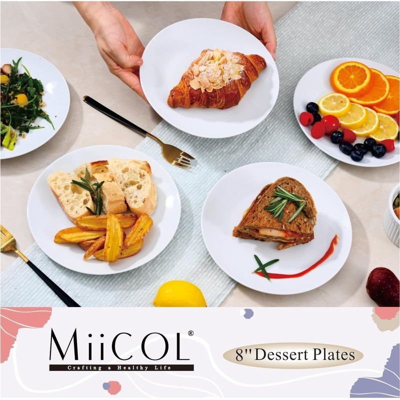 Elegant Ceramic Plates Durable Oven Safe Stackable Kitchen Dinnerware Set New