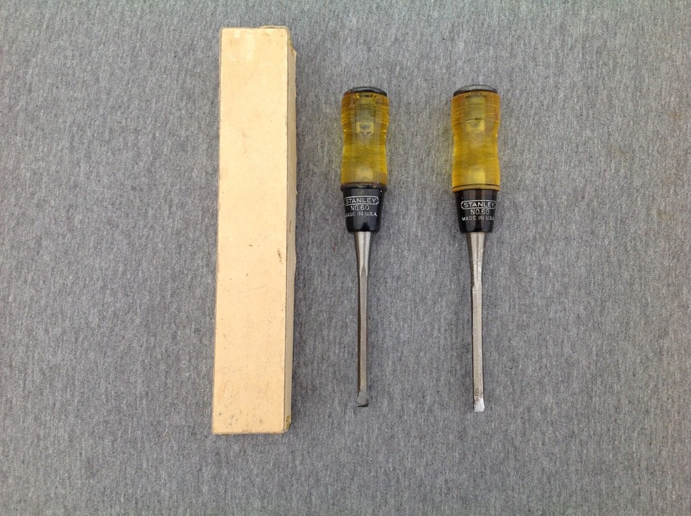 2 Stanley Chisels Thin Blade No.60 1/4" in Original Box