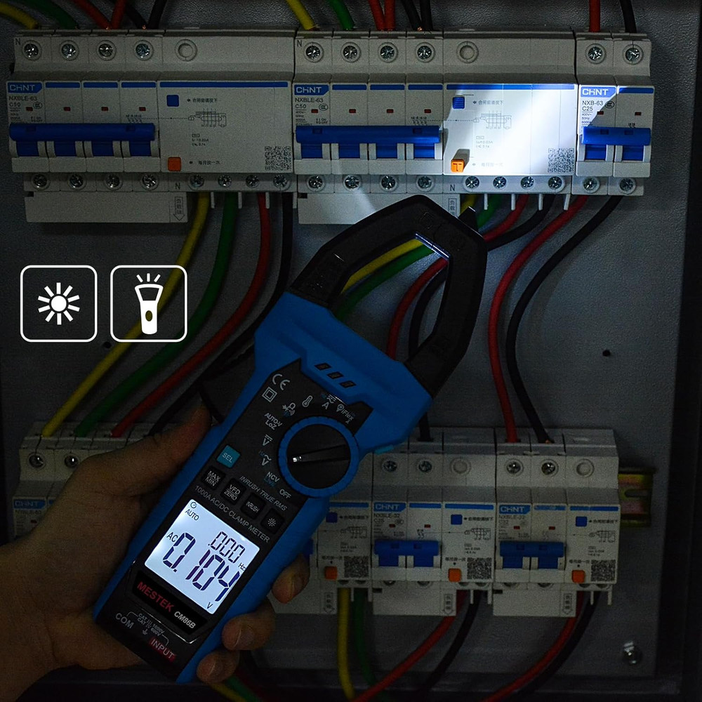 Digital Inrush Clamp Meter Multimeter 1000A TRMS 6000 Counts Voltage Tester Volt