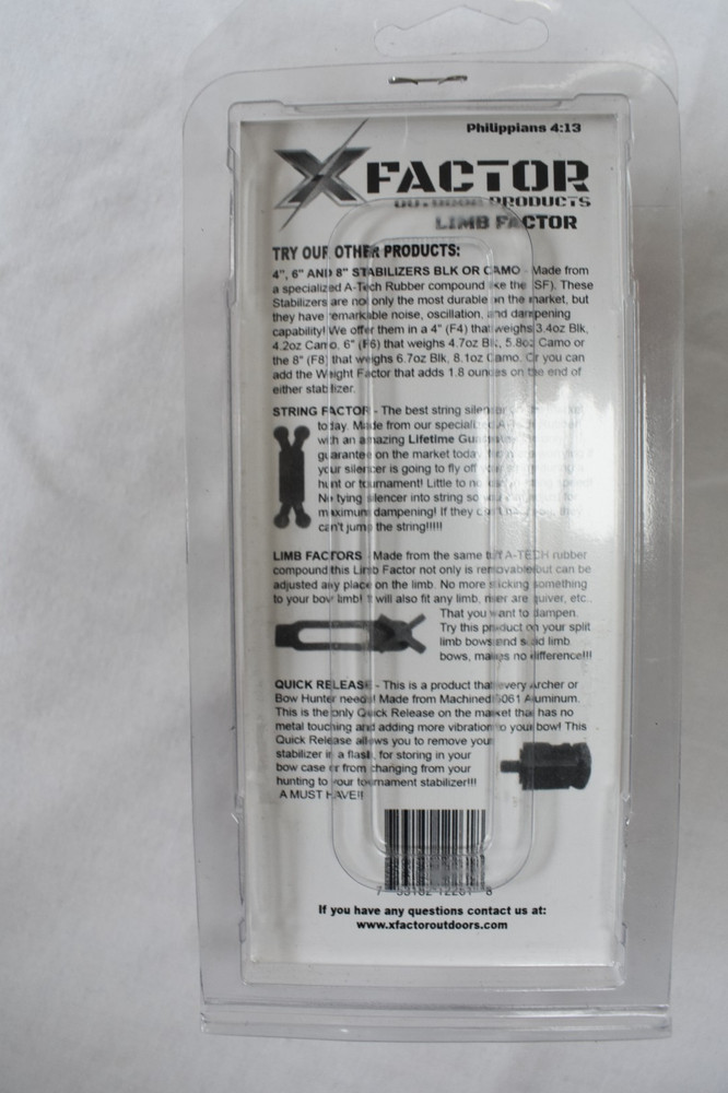 X-Factor Limb Factor Limb Dampener Split limb or Standard limb Bow Black
