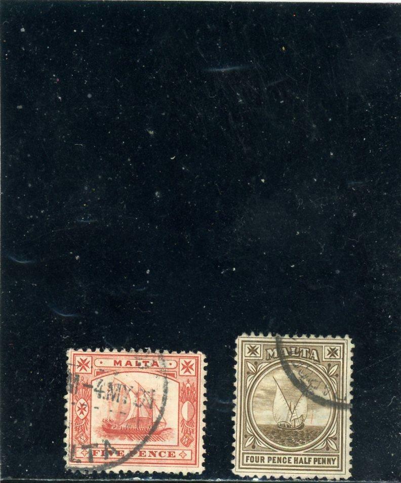 Malta 1899 Scott# 15-16  canceled