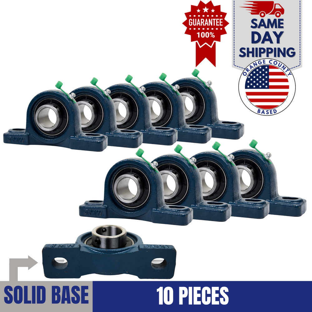 UCP202-10 Pillow Block Bearing 5/8" Bore 2 Bolt Solid Base (10PCS)