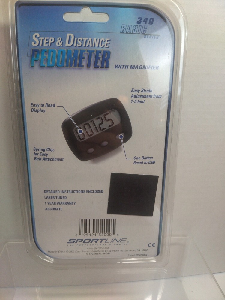SPORTLINE Electronic Pedometer Walking Jogging Step Count & Distance Tracker New