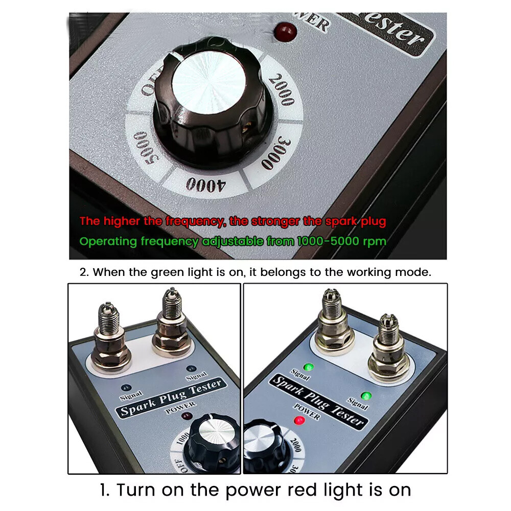 12V Car Spark Plug Tester Adjustable Dual Hole Ignition Diagnostic Detector Tool