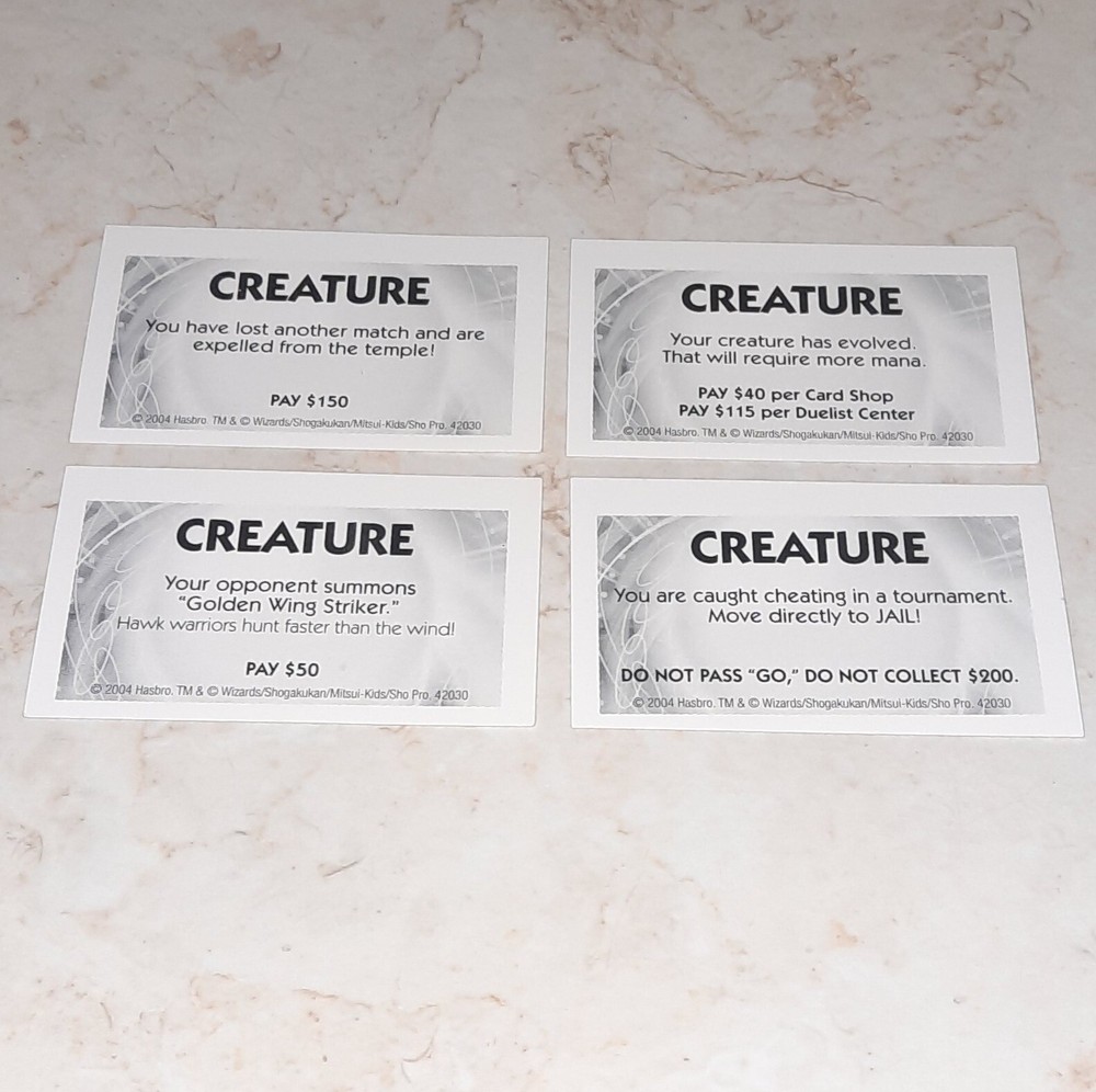 Monopoly Duel Masters Board Game Replacement Pieces CHANCE CARDS