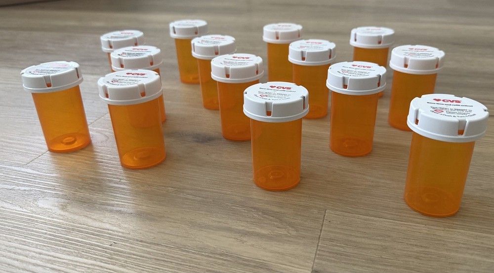 14 Rx Empty Pill Bottles For Storage Or Crafts