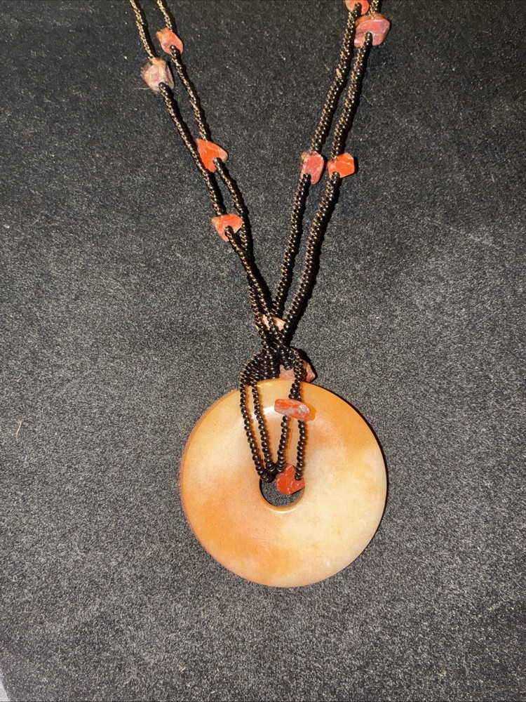 2 Artisan Stone And Bone Beaded Necklaces