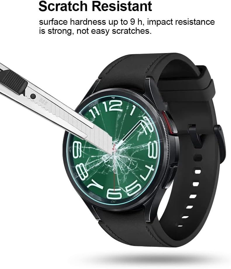 Galaxy Watch 6 Classic 47mm Anti-Scratch Tempered Glass Screen Protector 2 Pack