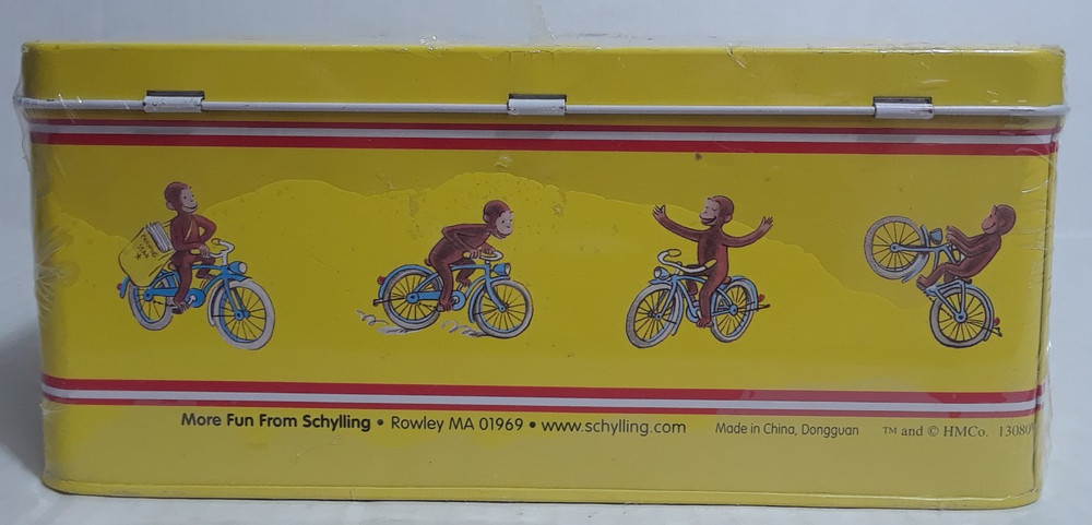 Curious George Tin Lunch Box Collectible Keepsake /Red Handle/Pristine Sealed