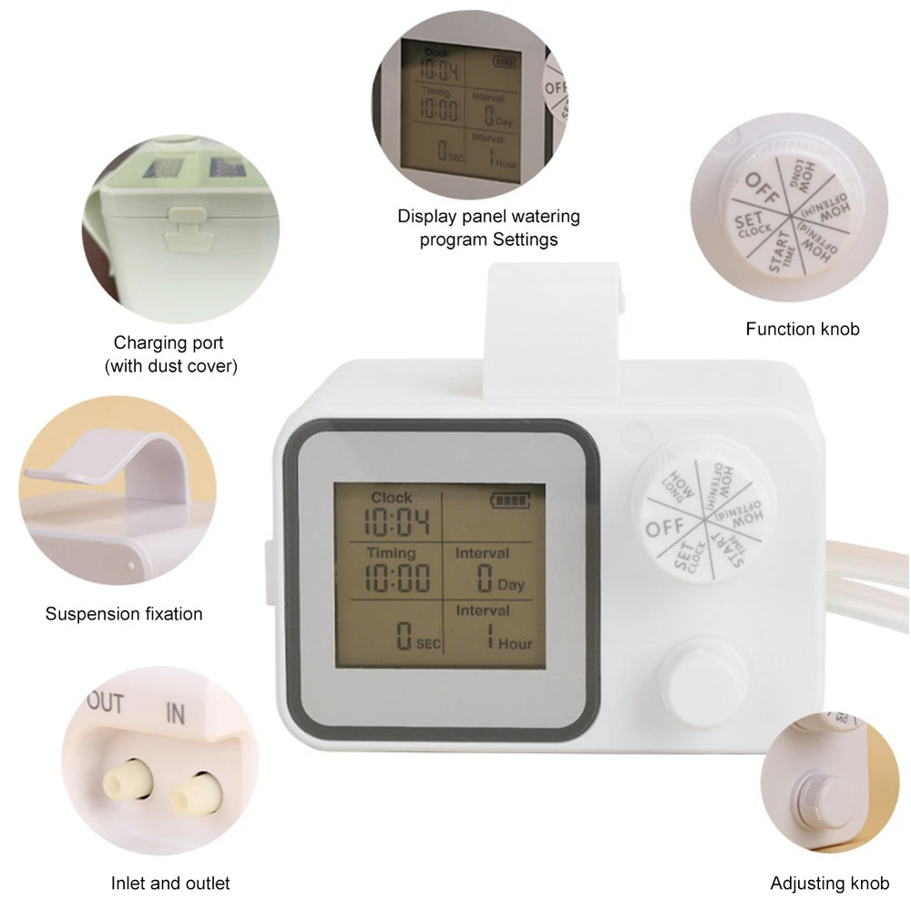 Automatic Drip Irrigation System Kit Plant Watering Timer System Garden Indoor