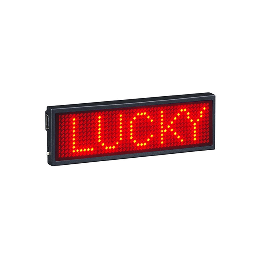 RED LED Digital Scrolling Message Name Tag Badge Bluetooth/PC Programmable NEW!
