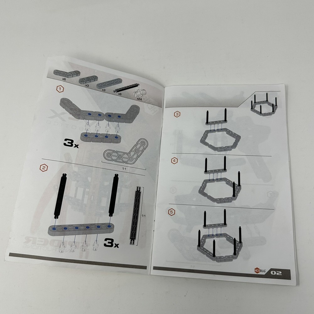 Hex Bug Vex Robotics Construction Set Spider Building Set Instructions Book Only