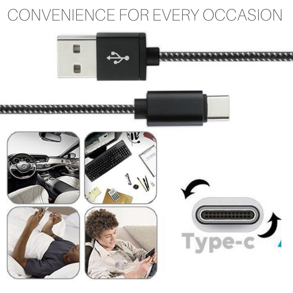 USB Fast Charger Wall Power Adapter 10Ft Long Type C Cable For Samsung Android