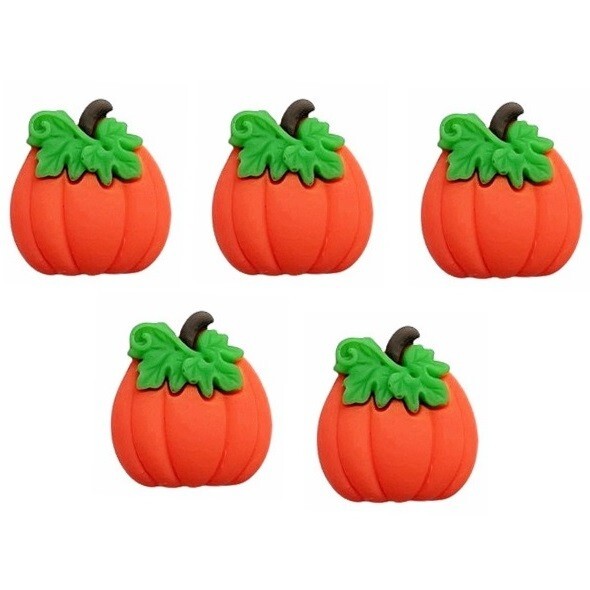 Bright Pumpkins with Vine - Shelly's Buttons - Flat Back Embellish - Craft Scrap