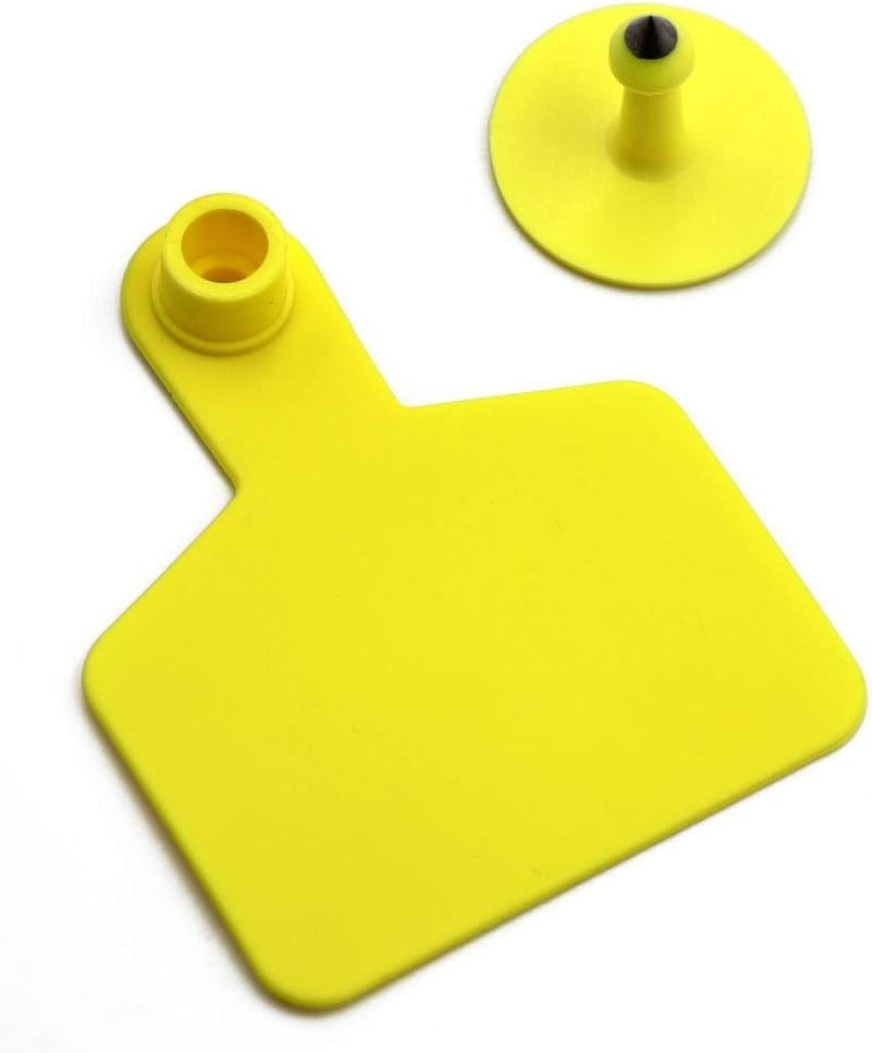 Rectangular 100 Pack of Durable Cattle Ear Tags for Effective Herd Management