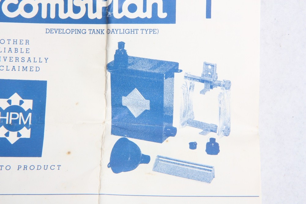 Combi Plan Daylight Processing Tank For 4x5 Sheet Film, with instructins