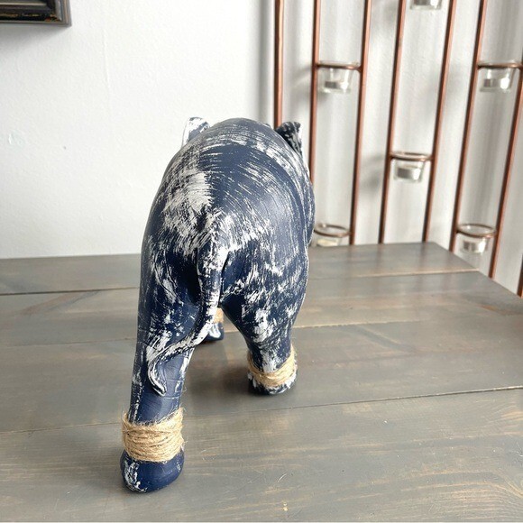 Eclectic Revival Upcycled Hand Painted Ceramic Elephant Home Decor