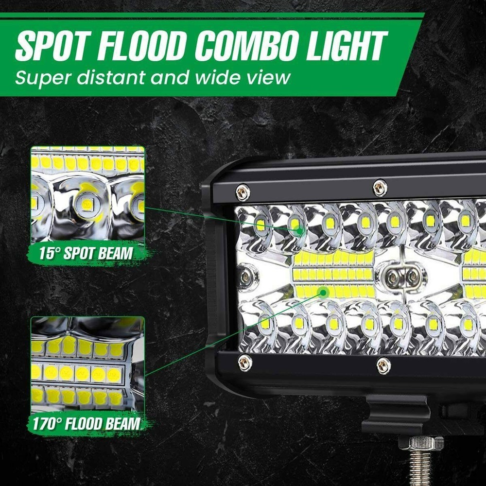 2pcs 7" Rectangular Marine Pontoon Docking Led Work Lights Boat Head Light 12V