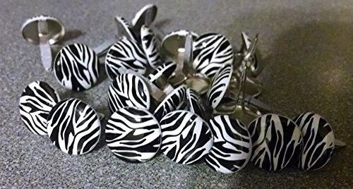 Round Zebra Print Black/white Scrapbooking Brads