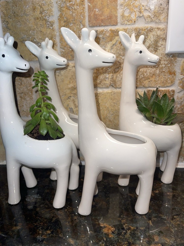 9.5 Inch Ceramic Giraffe Planter