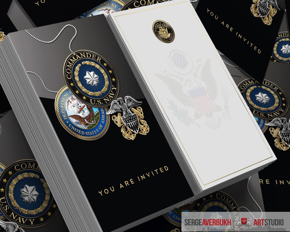 Customizable U.S. Navy Commander Invitation Template DIGITAL DOWNLOAD