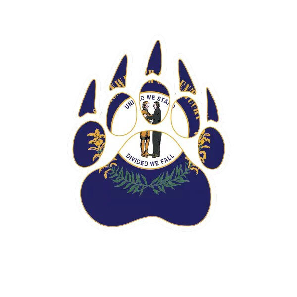 Kentucky State Shaped Bear Print Sticker Decal