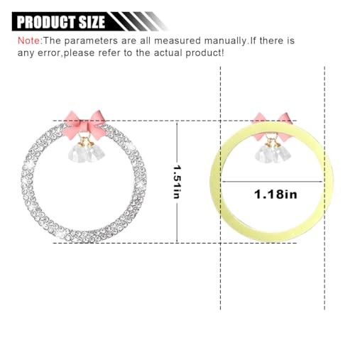 Bling Diamond Car Engine Start Stop Button Decoration Ring, Crystal White