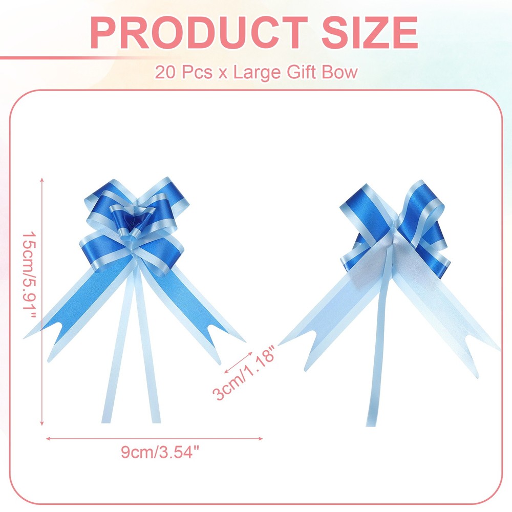 Large Gift Bow 6x3.5 Inch, 20 Pack Pull Bows for Gift Wrapping, Dark Blue