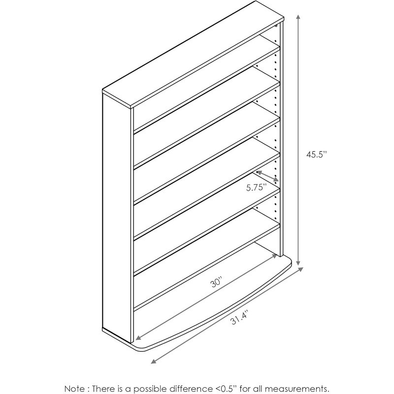 6-Tier Multimedia Storage Tower, Espresso