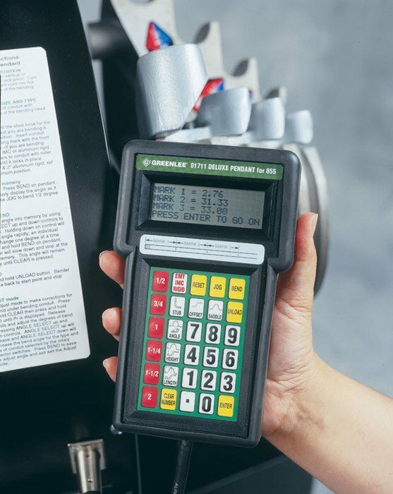 GREENLEE 855 DELUXE REMOTE COMPUTER CONTROLLER Calculates Bend Length & Offsets