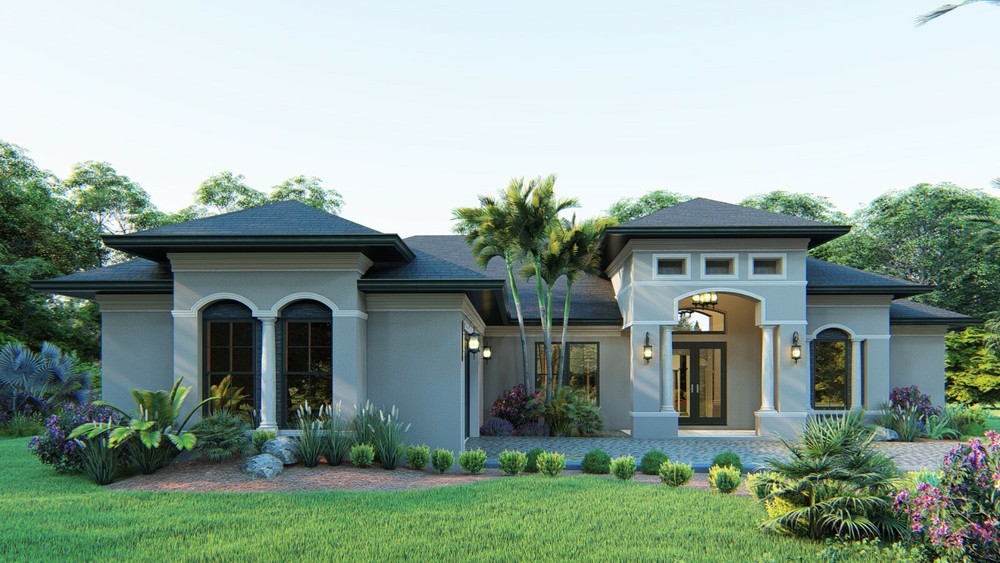 BLUEPRINTS MEDITERRANEAN HOUSE PLAN ARCHUP #104M