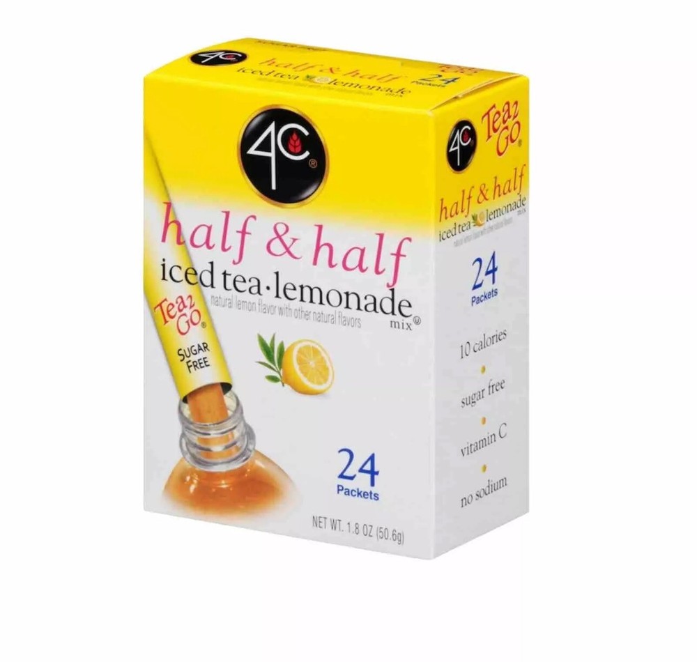 4C Half & Half Iced Tea Lemonade Mix- Sugar Free, 24 Packets