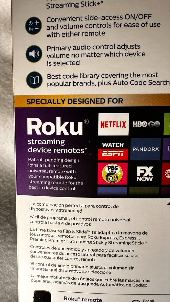 Philips Elite Plus SRP2024R/27 Four Device Universal Remote Control For Roku
