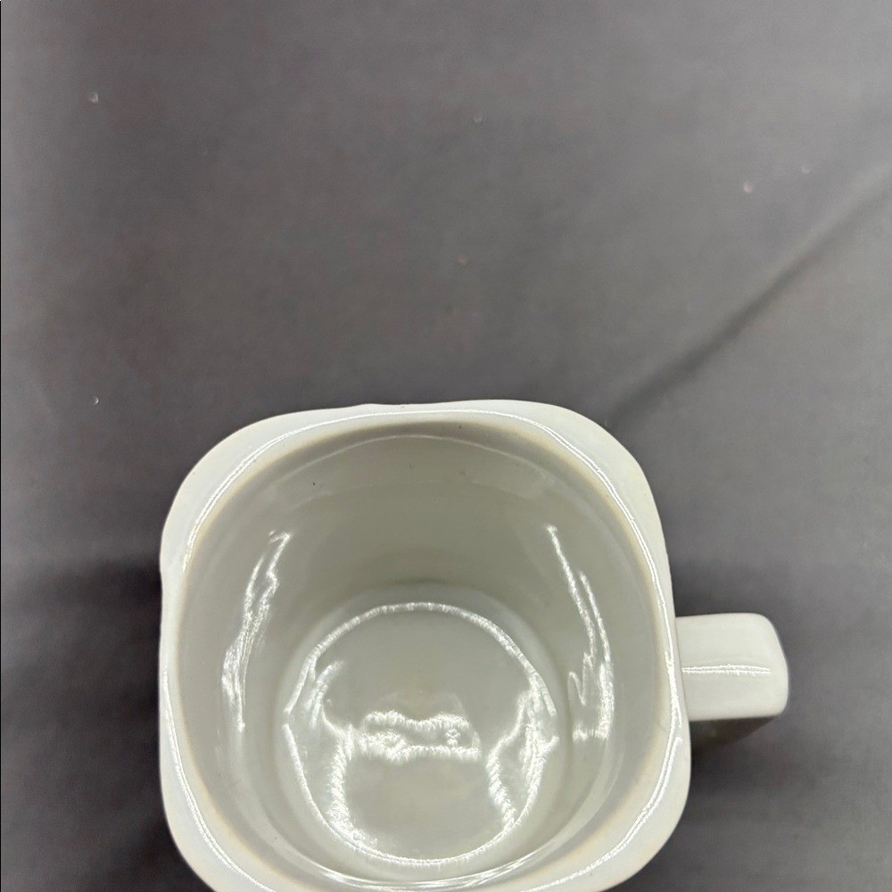 Starbucks Rectangular White Mug with rectangular handle and Green Logo