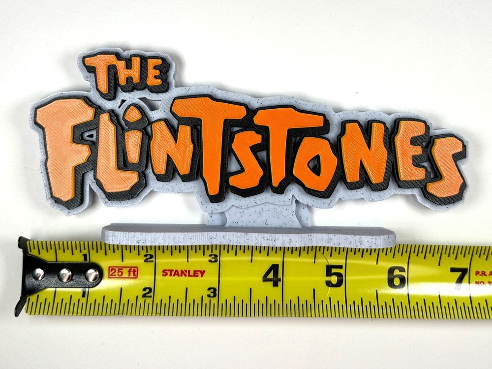 the Flintstones 3D Printed Freestanding Logo