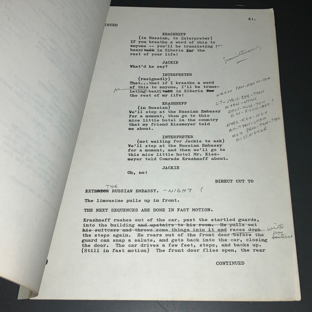 BUNNY CAPER (2/7/73) Jack Arnold Dir. / Early Title Draft + Hand-Typed Pgs +COA!