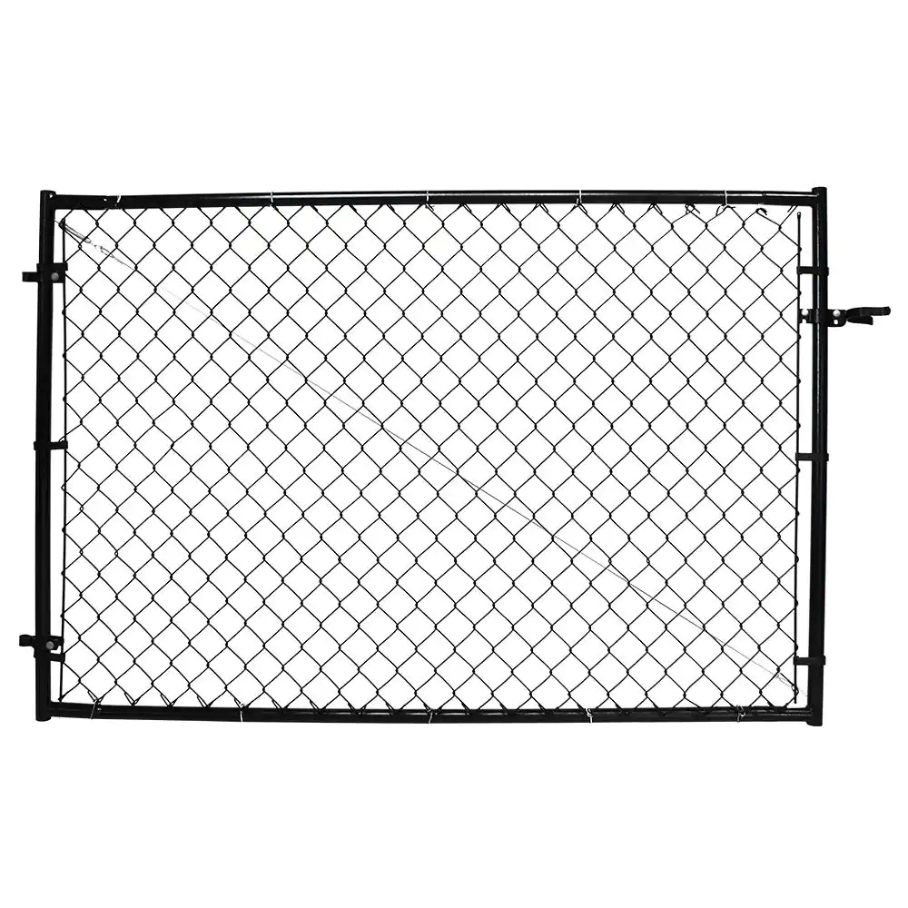 Chain Link Fence 4' H Adjustable Walk Gate Kit Square Corner Frame Black